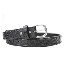 Load image into Gallery viewer, AUSTRALIAN SALTWATER CROCODILE SKIN GENUINE LEATHER BELTS #BLACK