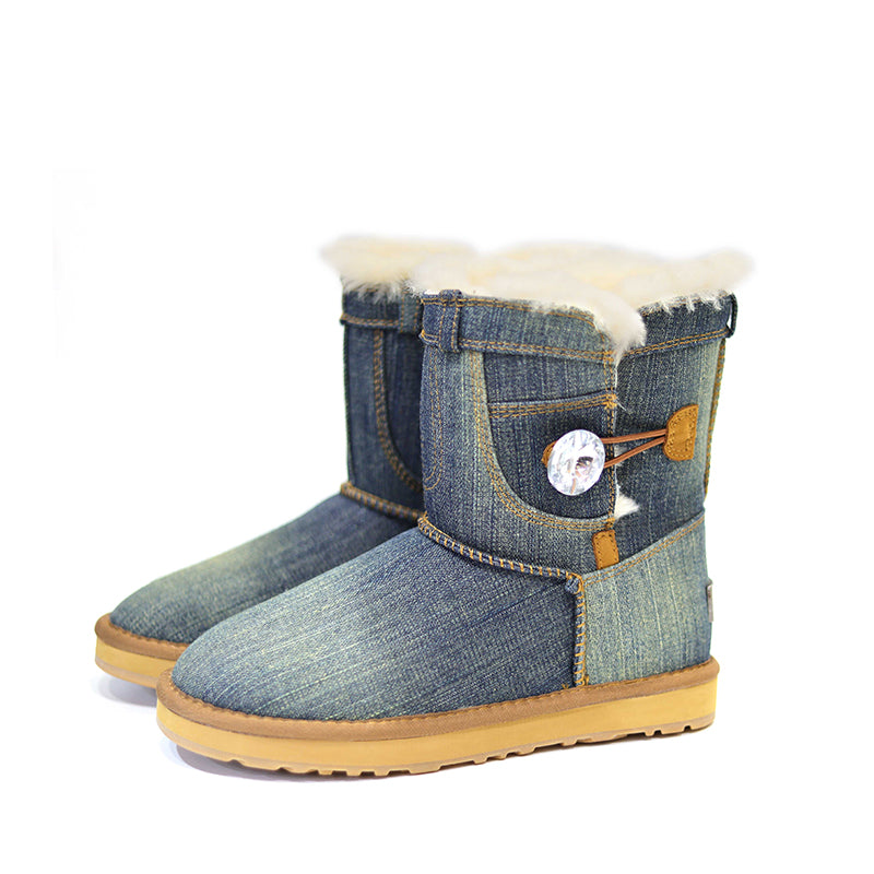 UGG CIELE DENIM CRYSTAL BUTTON BOOTS1