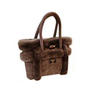 SHEEPSKIN HANDBAG #CHOCOLATE