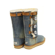 Load image into Gallery viewer, UGG CIELE DENIM 3 CRYSTAL BUTTON LONG BOOTS
