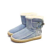 Load image into Gallery viewer, UGG CIELE DENIM CRYSTAL RIBBON BOOTS
