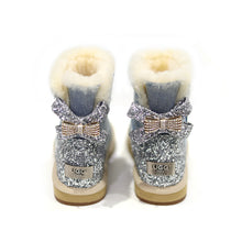 Load image into Gallery viewer, UGG CIELE DENIM CRYSTAL RIBBON BOOTS
