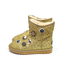 Load image into Gallery viewer, UGG CIELE BADGES CRYSTAL MINI BOOTS #gold
