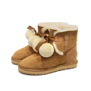 UGG CIELE POMPOM RIBBON MINI BOOTS #CHEST