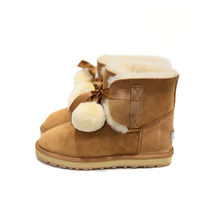 UGG CIELE POMPOM RIBBON MINI BOOTS #CHEST