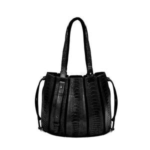 OSTRICH LEATHER BAG #BLACK