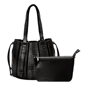 OSTRICH LEATHER BAG #BLACK