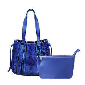 OSTRICH LEATHER BAG #BLUE