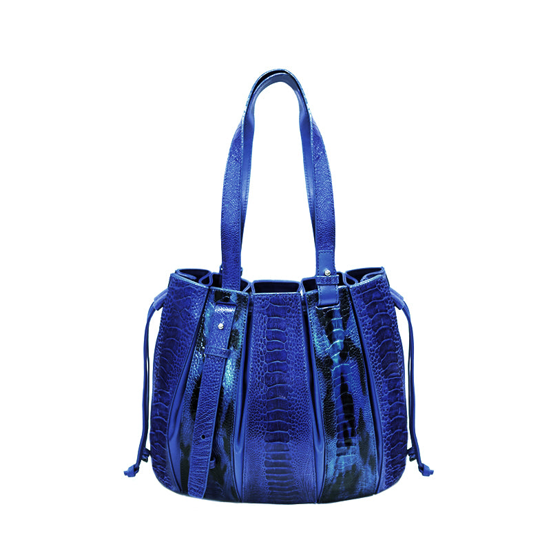 OSTRICH LEATHER BAG #BLUE