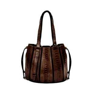 OSTRICH LEATHER BAG #CHOCO