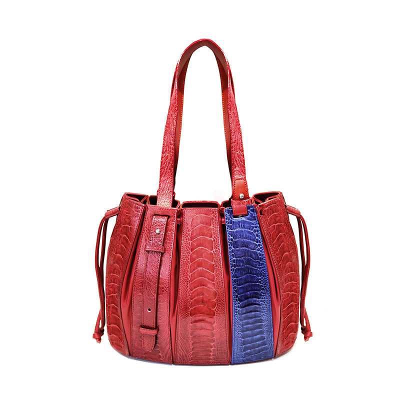 OSTRICH LEATHER BAG #REN& BLUE